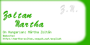 zoltan martha business card