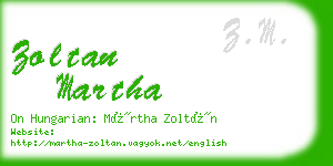 zoltan martha business card